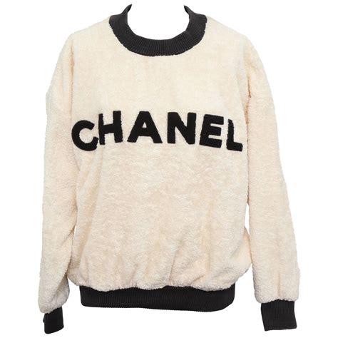 vintage chanel sweatshirts|authentic chanel logo sweater.